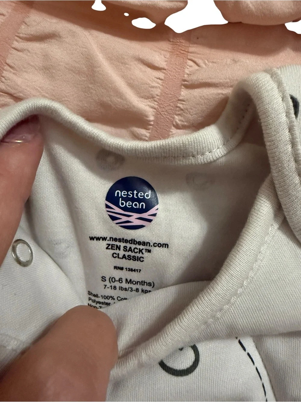 Nested bean Cream Baby Sleep Sack with Dot Pattern